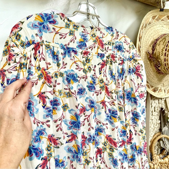 Sweet prairie floral boho blouse w cottage core/folk/peasant vibe - Picture 9 of 12